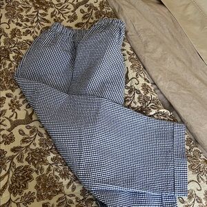 Blue and White Gingham Capris